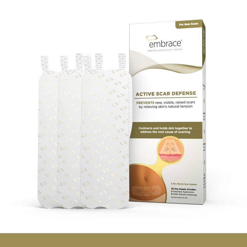 Embrace Active Scar Defense for New Scars, FDA-Cleared Medical-Grade Silicone Scar Sheets for Hypertrophic & Keloid Scar Treatment, 6.3 Inch, Extra-Large, 30-Day Supply - Image 1